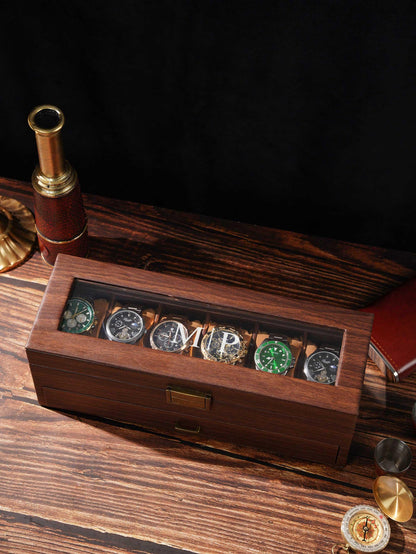 Personalized Engraved Watch Box, 2-Layered Wood Box , Custom Men Jewelry Case, Birthday Gifts, Anniversary Gifts For Men, Gifts for husband