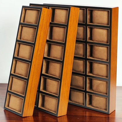 Luxury Wood Watch Tray for Drawer & Closet | Large Capacity Watch Organizer 6, 12, 18, 30 Slots | Professional Watch Display Case