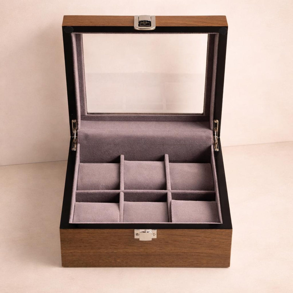 Personalized Walnut Watch Box with Glass or Wood Lid, Custom Watch Organizer 3 4 6 8 10 Slot Wooden Watch Storage Case Gift for Men Father