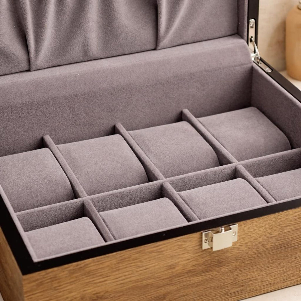 Engraved Wooden Watch Box for Men, Walnut Watch Organizer 3 4 6 8 10 Slot Wood Lid Watch Storage Case Gift for Husband Dad