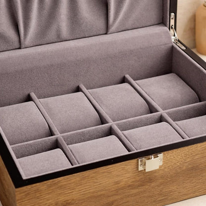 Engraved Wooden Watch Box for Men, Walnut Watch Organizer 3 4 6 8 10 Slot Wood Lid Watch Storage Case Gift for Husband Dad