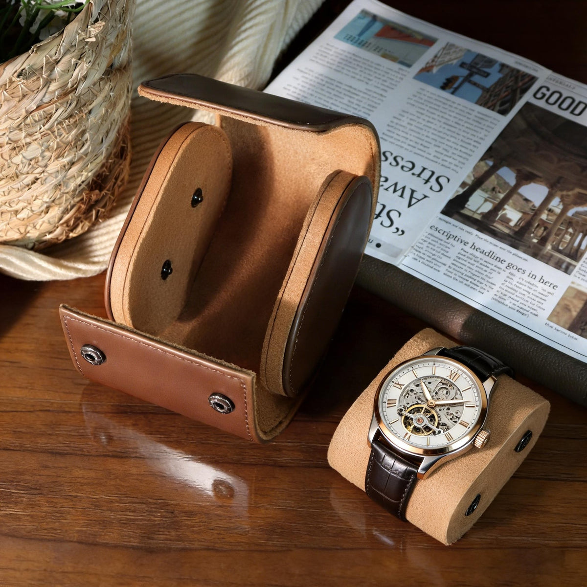 Personalized Leather Watch Box,Gift For Him,Green Leather Watch Case,Travel Watch Box for Him,Groomsmen gifts,Father's Day Gift,Graduation
