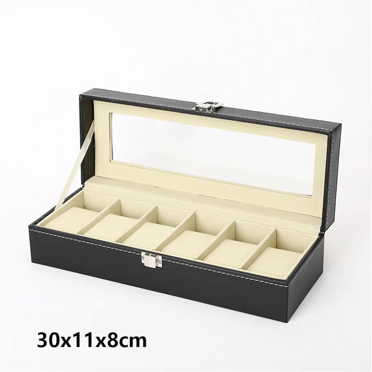 PU Leather Watch Display & Storage Box with Glass Top, Men's Watch Collection Organizer Case, Watch Holder Display Box, Gift for Him