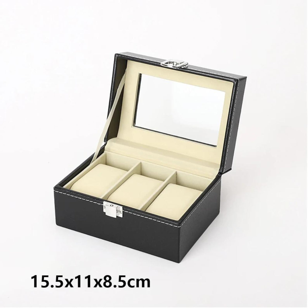 PU Leather Watch Display & Storage Box with Glass Top, Men's Watch Collection Organizer Case, Watch Holder Display Box, Gift for Him