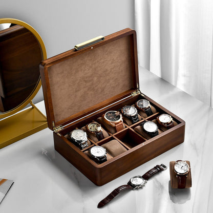 Engraved Wooden Watch Box for Men Promotion Gift Acacia Display Organizer Ten Slot Velvet Interior Collector’s Edition Luxury Office Decor