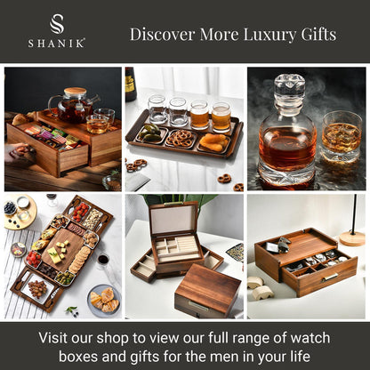 Engraved Wooden Watch Box for Men Promotion Gift Acacia Display Organizer Ten Slot Velvet Interior Collector’s Edition Luxury Office Decor