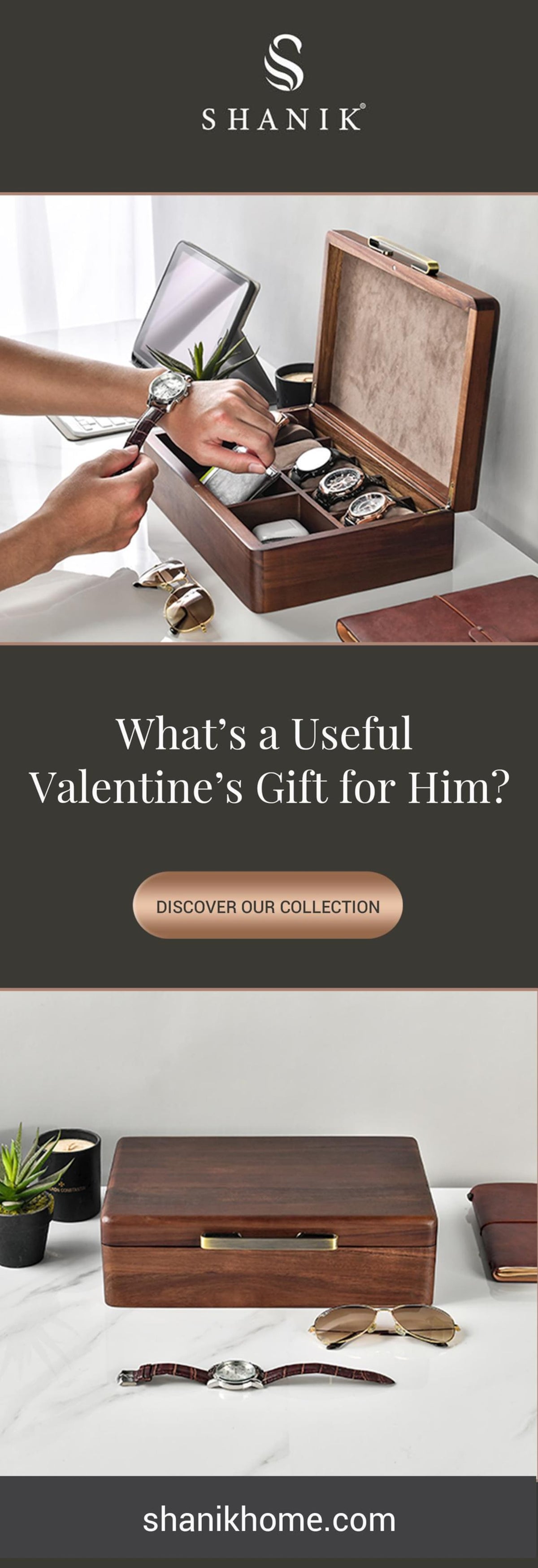 Watch Box For Men Clothing Accessories and Watches Storage Box with 5 Slots Best Wood Organizer for Jewelry and Watch Holder Valentine Gift