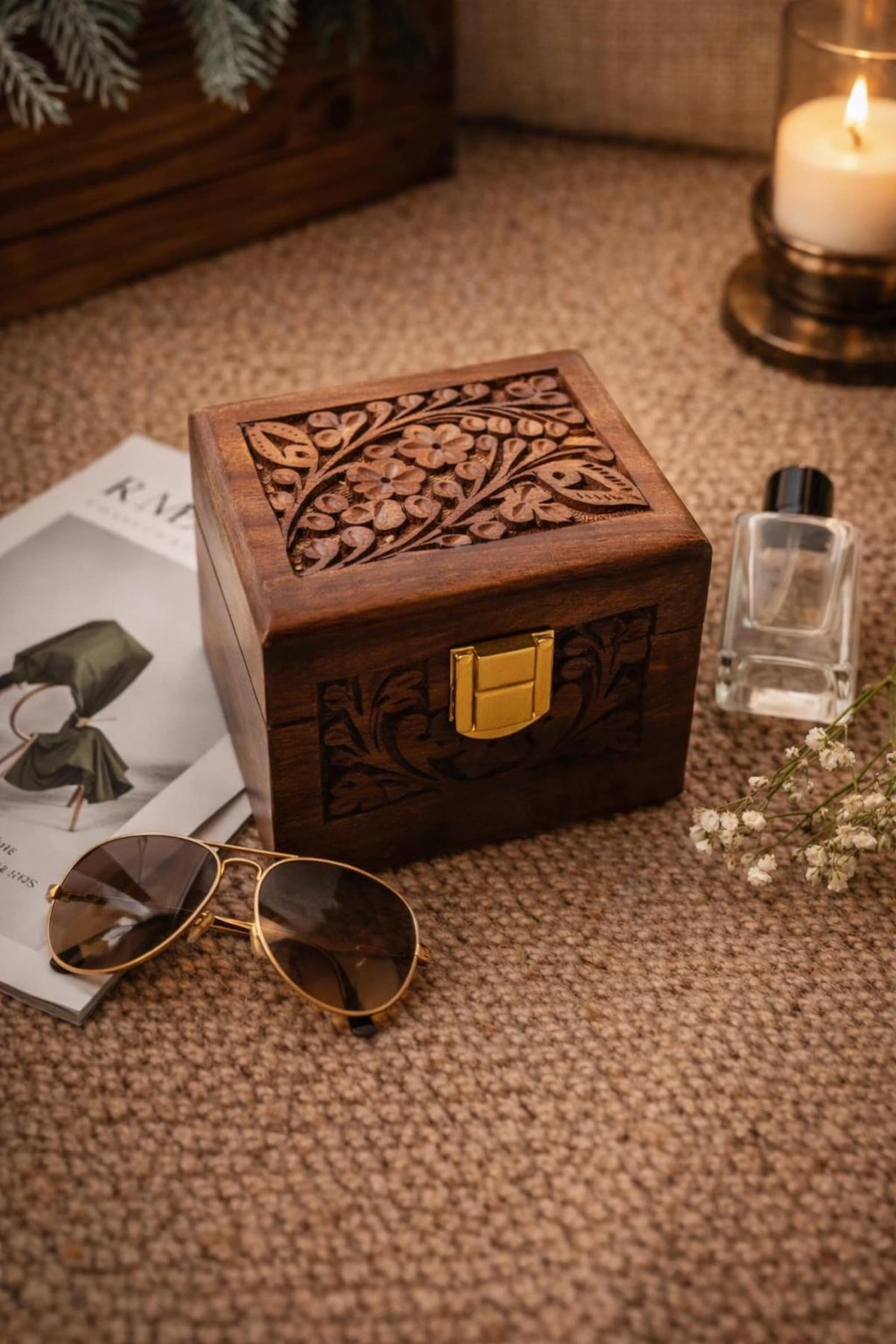 Engraved Wooden Watch Box With Lock: 1 Slot Jewelry Organizer & Special Gift for Loved Ones