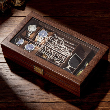 Custom Mens Storage Box,Men's Jewelry Box,Personalized Watch Box, Vintage Mens Gift, 1st Anniversary Gifts For Him, Birthday Gifts For Men
