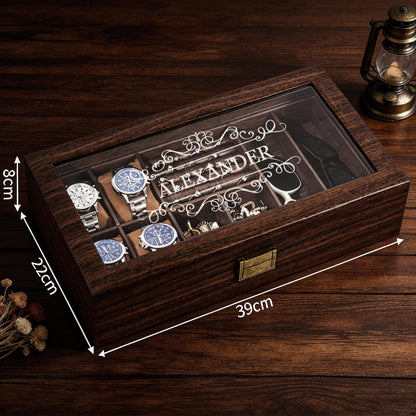 Custom Mens Storage Box,Men's Jewelry Box,Personalized Watch Box, Vintage Mens Gift, 1st Anniversary Gifts For Him, Birthday Gifts For Men