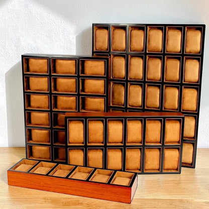 Luxury Wood Watch Tray for Drawer & Closet | Large Capacity Watch Organizer 6, 12, 18, 30 Slots | Professional Watch Display Case