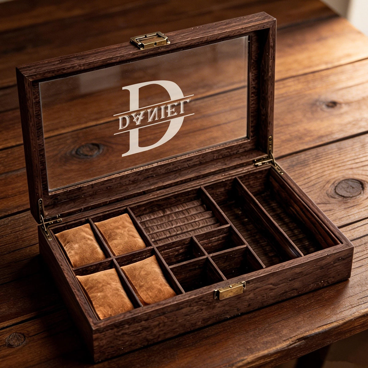 Custom Mens Storage Box,Men's Jewelry Box,Personalized Watch Box Holds Watches, Cufflinks, Sunglasses & More,Vintage Mens Gift,Gifts For Him