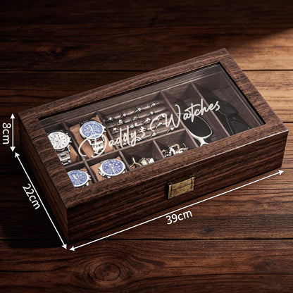 Engraved Leather Jewelry Box for Men,Jewelry Case Holder,Custom Leather Watch Case,Birthday Gift, 1st Anniversary Gift For Him,Men's Gift