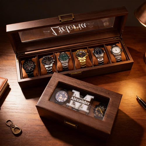 Custom Engraved Watch Box,Personalized Watch Case for Men,3/6/12-Slot Options, Luxury Gift for Men, Birthday or Anniversary