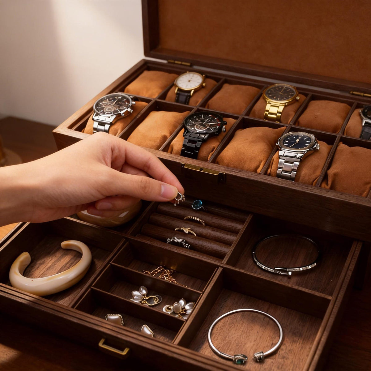 Custom Engraved Watch Box,Personalized Watch Case for Men,3/6/12-Slot Options, Luxury Gift for Men, Birthday or Anniversary
