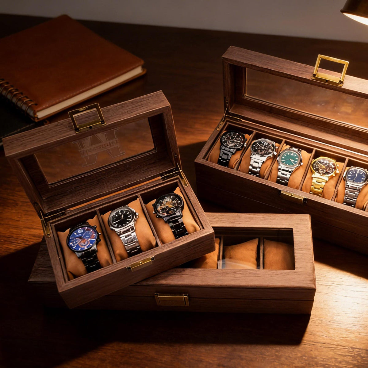 Custom Engraved Watch Box,Personalized Watch Case for Men,3/6/12-Slot Options, Luxury Gift for Men, Birthday or Anniversary