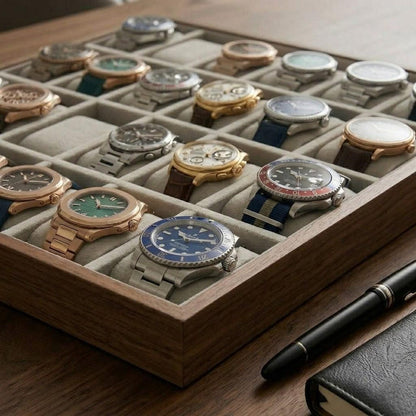Luxury Wooden Watch Box with 24 Slots – Jewelry and Bracelet Display Case