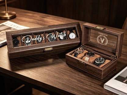 Custom Engraved Leather Watch Box, Personalized Watch Case,Men Watch Jewelry Box,Birthday Gift For Husband,1st Anniversary Gifts To My Man