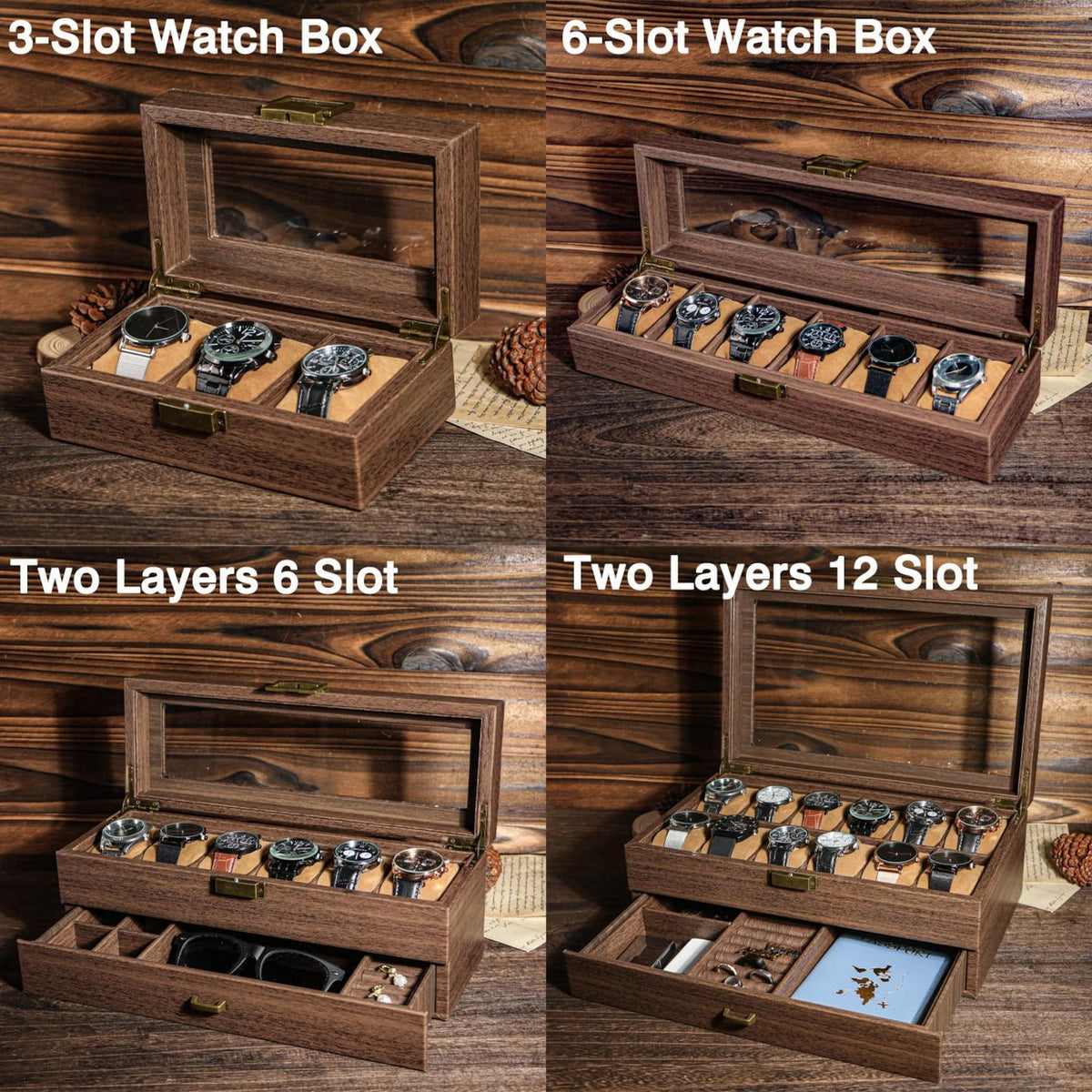 Custom Engraved Leather Watch Box, Personalized Watch Case,Men Watch Jewelry Box,Birthday Gift For Husband,1st Anniversary Gifts To My Man