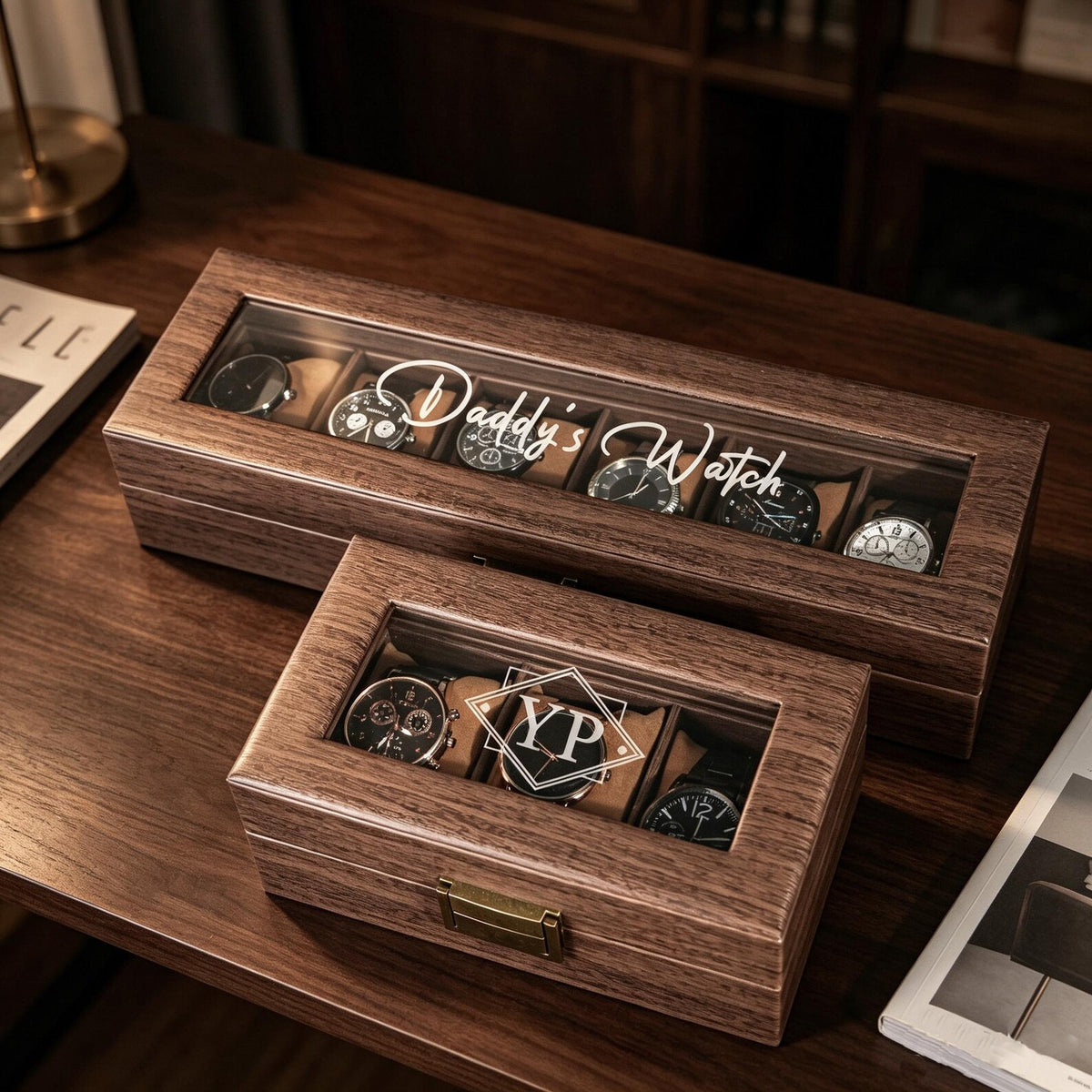 Custom Engraved Leather Watch Box, Personalized Watch Case,Men Watch Jewelry Box,Birthday Gift For Husband,1st Anniversary Gifts To My Man