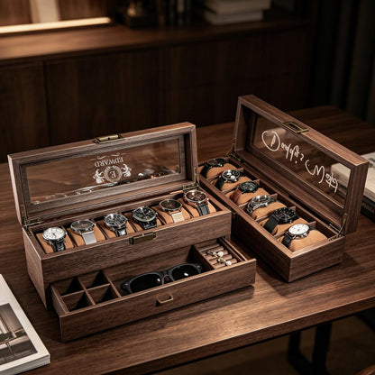 Custom Engraved Leather Watch Box, Personalized Watch Case,Men Watch Jewelry Box,Birthday Gift For Husband,1st Anniversary Gifts To My Man
