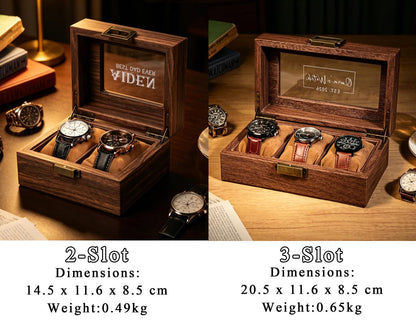 Custom Engraved Watch Box, Personalized Name Watch Case, Anniversary & Birthday Watch Display Box Gift, Gift for husband