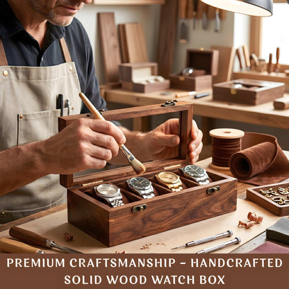 Wooden Watch Organizer Box, Handcrafted Watch Display Case, Multi Slot Watch Storage, Men's Gift, Watch Collector Gift