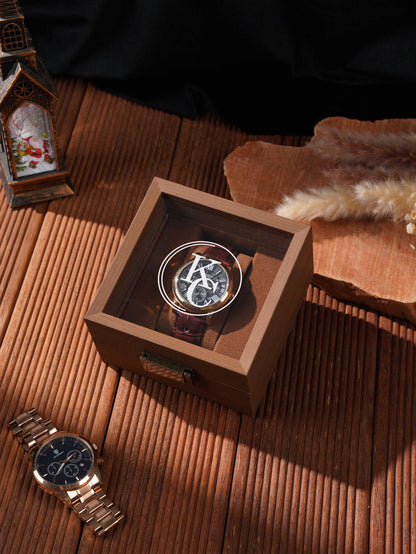 Personalized Watch box, Custom Engraved Watch Box, 6 slot, wooden watch case, glass top box, gift for him,Father's Day Gift For Daddy