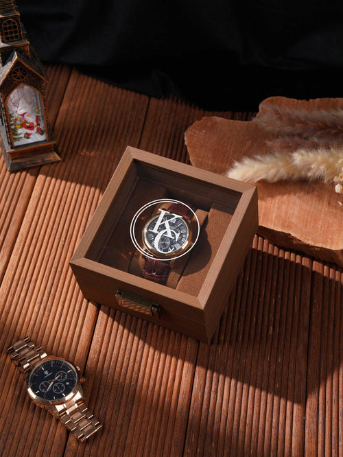 Personalized Watch box, Custom Engraved Watch Box, 6 slot, wooden watch case, glass top box, gift for him,Father's Day Gift For Daddy