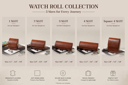 Personalized Leather Watch Box, Custom Watch Storage Case, Travel Watch Organizer for Men, Gift for Dad Husband Groomsmen, Anniversary Gift