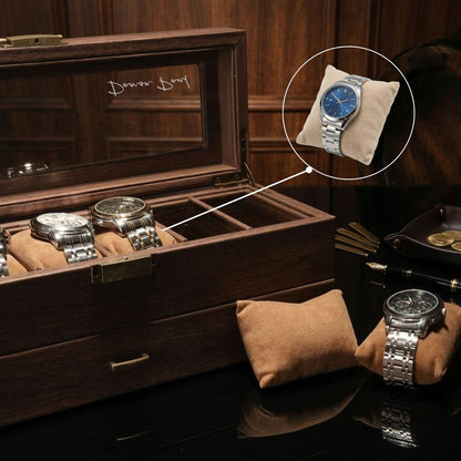 Personalized Watch Box for Men, Engraved Wooden Watch Case, Custom Gift for Him, Groomsmen Watch Organizer, Father's Day Gift