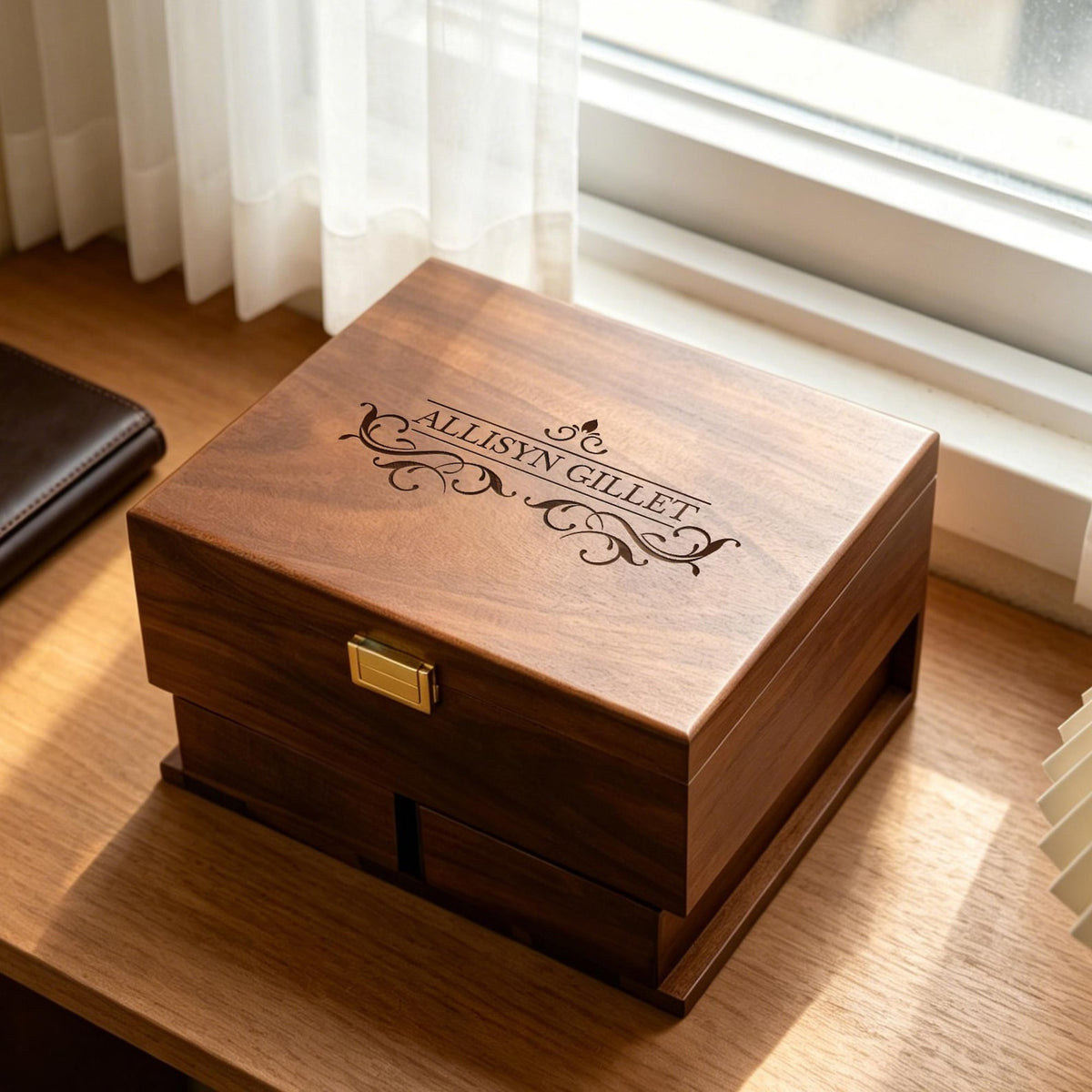 Wooden Watch EDC Organizer Box Multi Tier with Pull-Out Drawer Removable Tray Men’s Jewelry, Sunglasses, Keys Watch Storage, Gifts for him