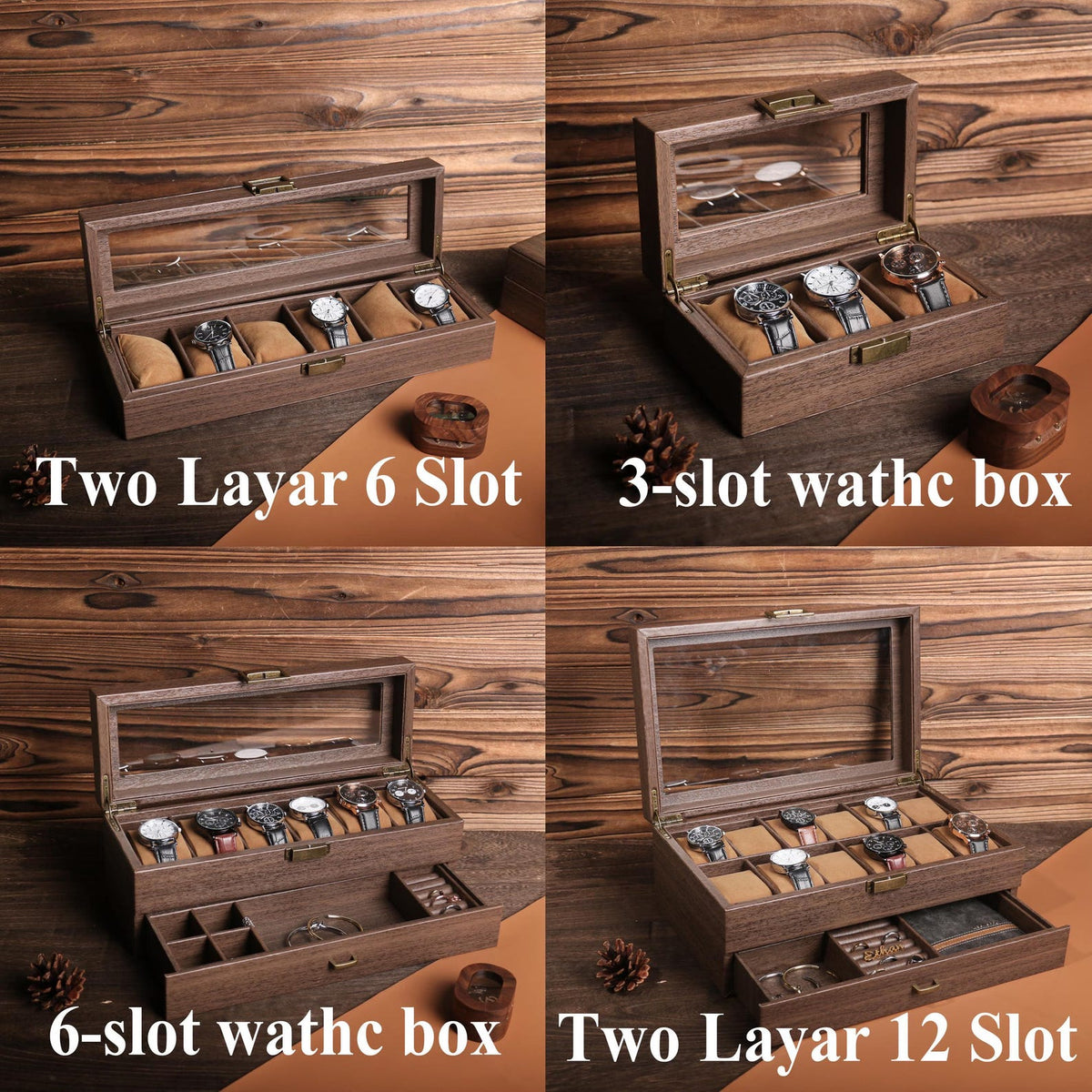 Custom Engraved Watch Box, Men watch jewelry box, Father's Day Gift For Dad