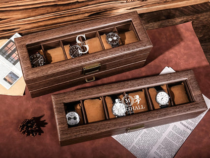 Custom Engraved Watch Box, Men watch jewelry box, Father's Day Gift For Dad