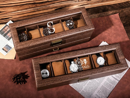 Custom Engraved Watch Box, Personalized Men's Watch Case, Birthday & Anniversary Gift for Husband