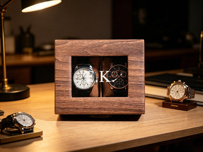 Custom Engraved Watch Box, Personalized Name Watch Case, Anniversary & Birthday Watch Display Box Gift, Gift for husband