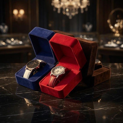 Velvet Watch Box Smartwatch Storage Case Luxury Jewelry Gift Box Round Corner Watch Packaging Organizer for Men Women
