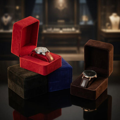 Velvet Watch Box Smartwatch Storage Case Luxury Jewelry Gift Box Round Corner Watch Packaging Organizer for Men Women