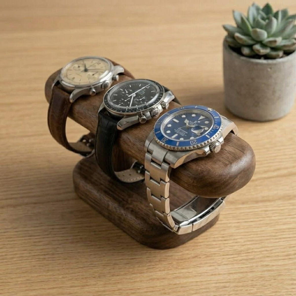 Walnut Color Watch Display Stand Jewelry Holder for Bracelets Chains and Anklets