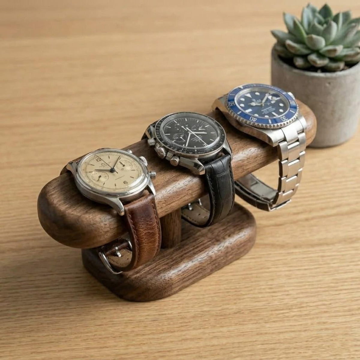 Walnut Color Watch Display Stand Jewelry Holder for Bracelets Chains and Anklets