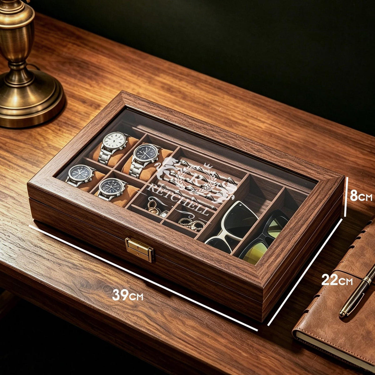 Engraved Leather Jewelry Box for Men,Jewelry Case Holder,Custom Leather Watch Case,Birthday Gift, 1st Anniversary Gift For Him,Men's Gift