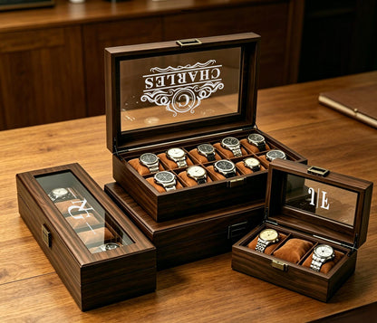 Custom Engraved Watch Box, Personalized Watch Case for Men, Anniversary Gifts for Him, Gift for Husband Dad Boyfriend, Watch Storage Case