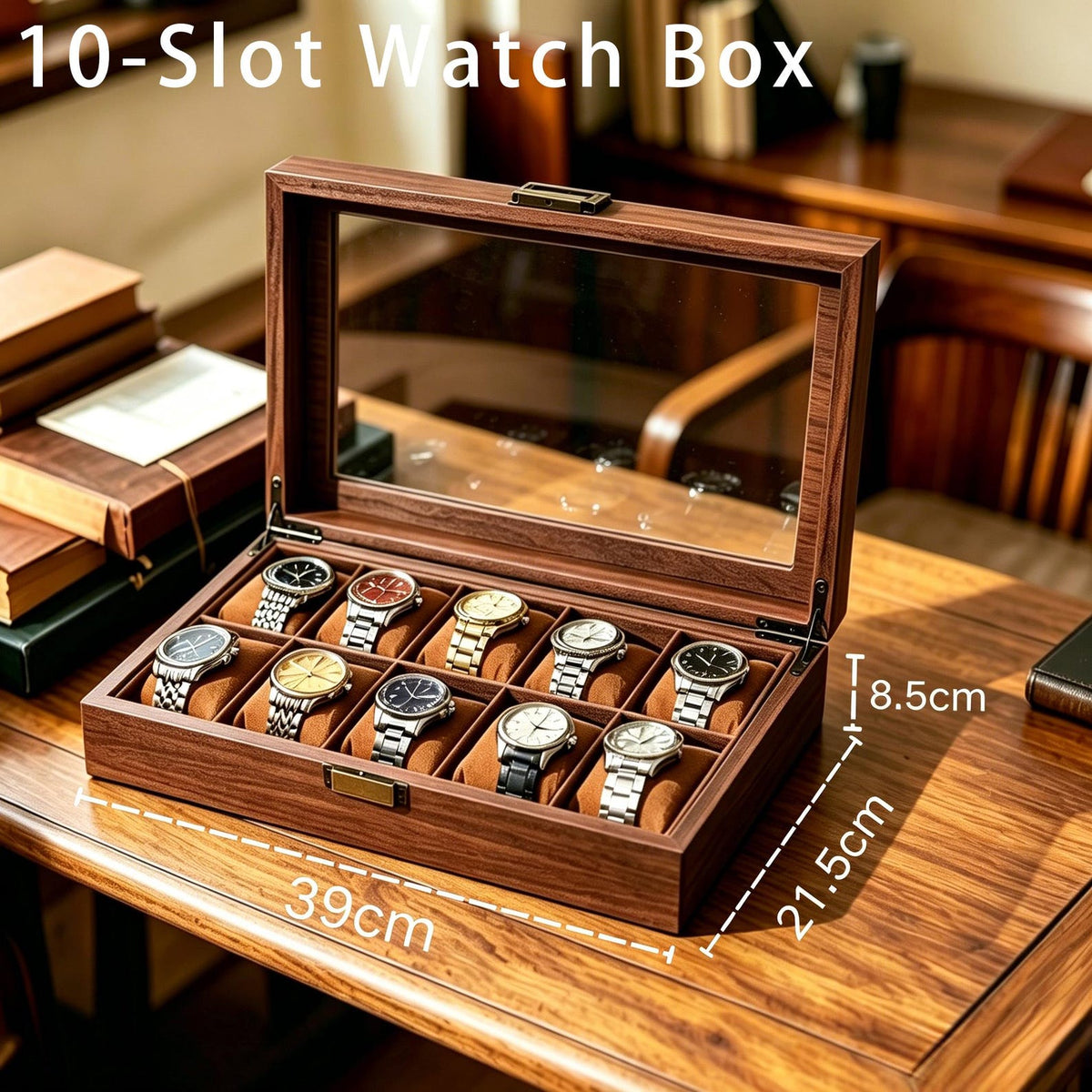 Custom Engraved Watch Box, Personalized Watch Case for Men, Anniversary Gifts for Him, Gift for Husband Dad Boyfriend, Watch Storage Case