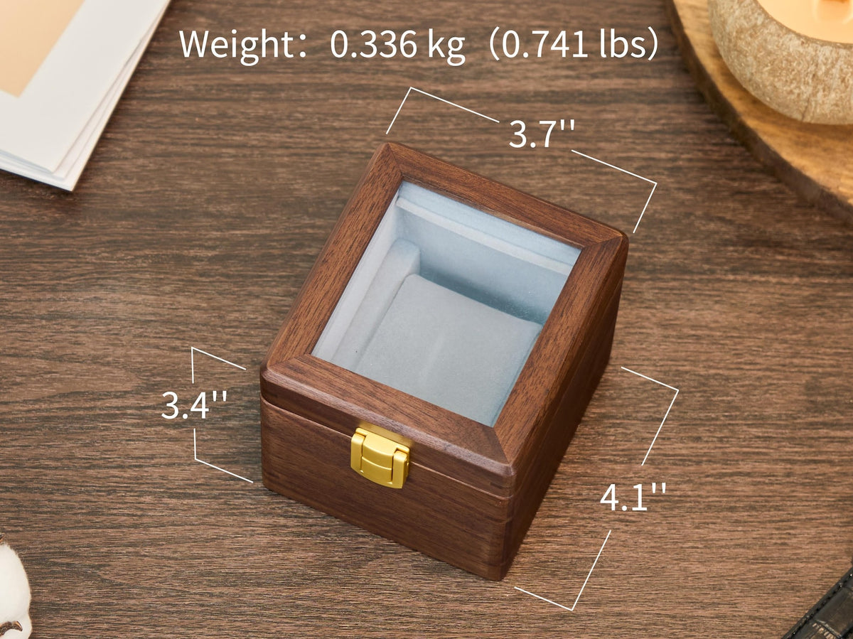 Personalized Wooden Watch Box for Men, Large Custom Engraved Watch Organizer, Luxury Walnut Wood Watch Storage Case, Handmade gift for him