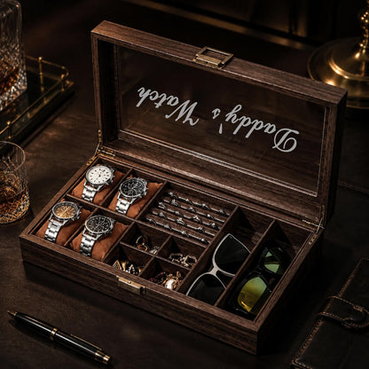 Custom Mens Storage Box,Men's Jewelry Box,Personalized Watch Box Holds Watches, Cufflinks, Sunglasses & More,Vintage Mens Gift,Gifts For Him