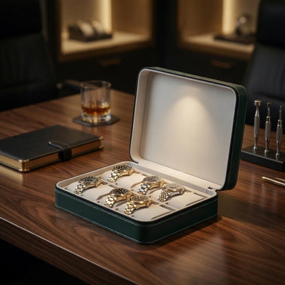 Engraved Watch Display Case 6 10 12 Slot Watch Storage Box Organizer with Zipper Luxury Collector Watch Box Gift for Men