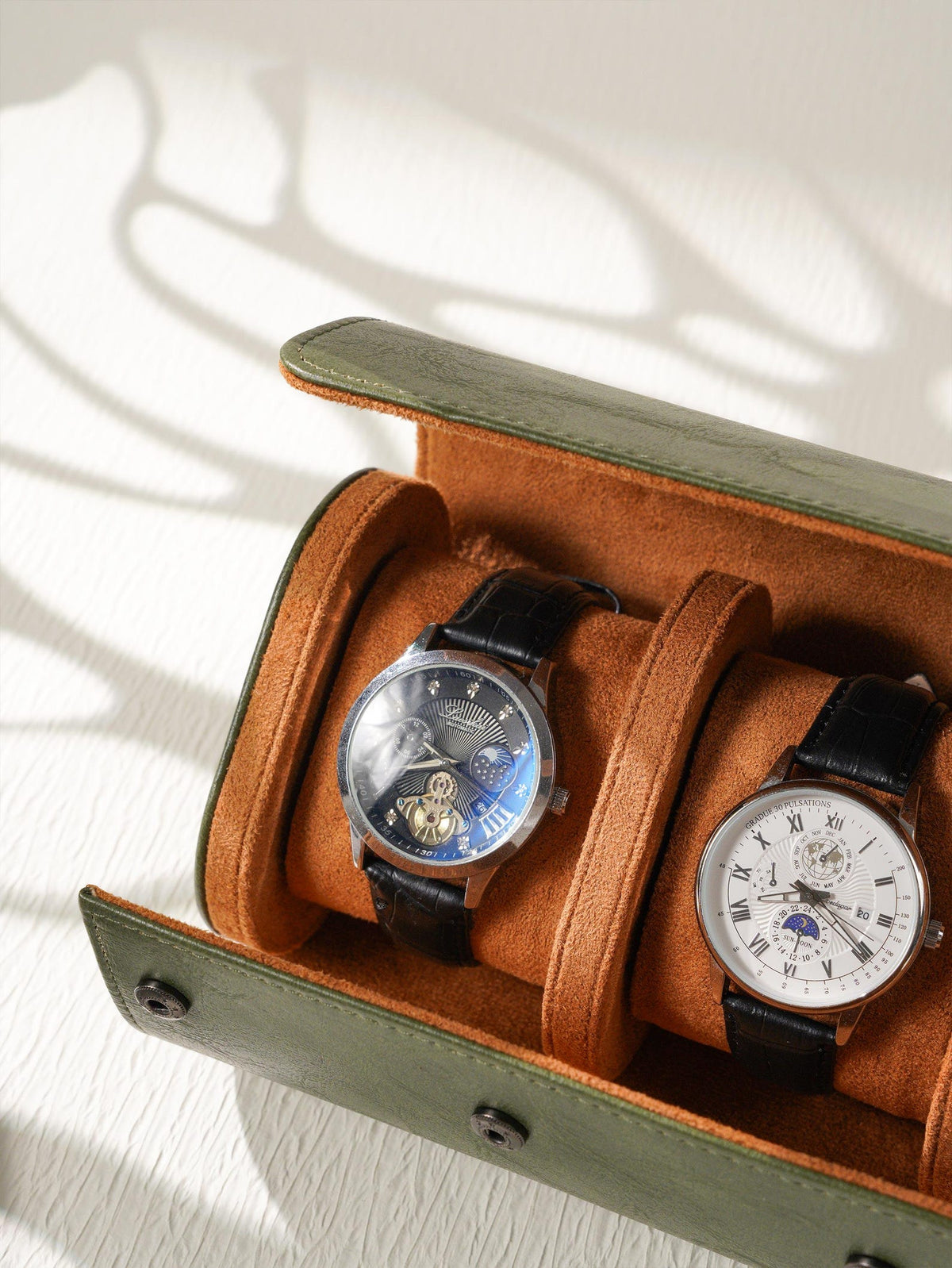 Personalized Leather Watch Box, Custom Watch Storage Case, Travel Watch Organizer for Men, Gift for Dad Husband Groomsmen, Anniversary Gift