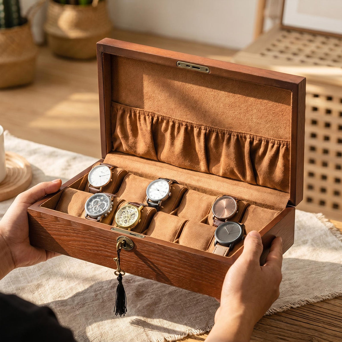 Custom Watch Box For Men, Personalized Wooden Watch Storage Case, Anniversary Gift For Him, Husband Gift, Groomsman Gift Box