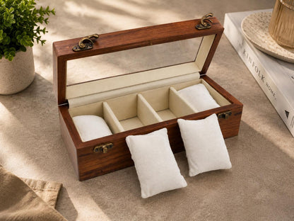 Personalized Indian Rosewood Watch Box, Engraved Wooden watch Organizer, Watch Display Case