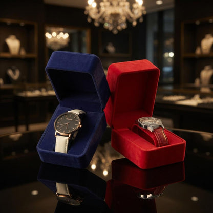 Velvet Watch Box Smartwatch Storage Case Luxury Jewelry Gift Box Round Corner Watch Packaging Organizer for Men Women